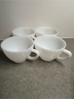 Federal Glass Vintage Milk Glass set of 4 teacups.
